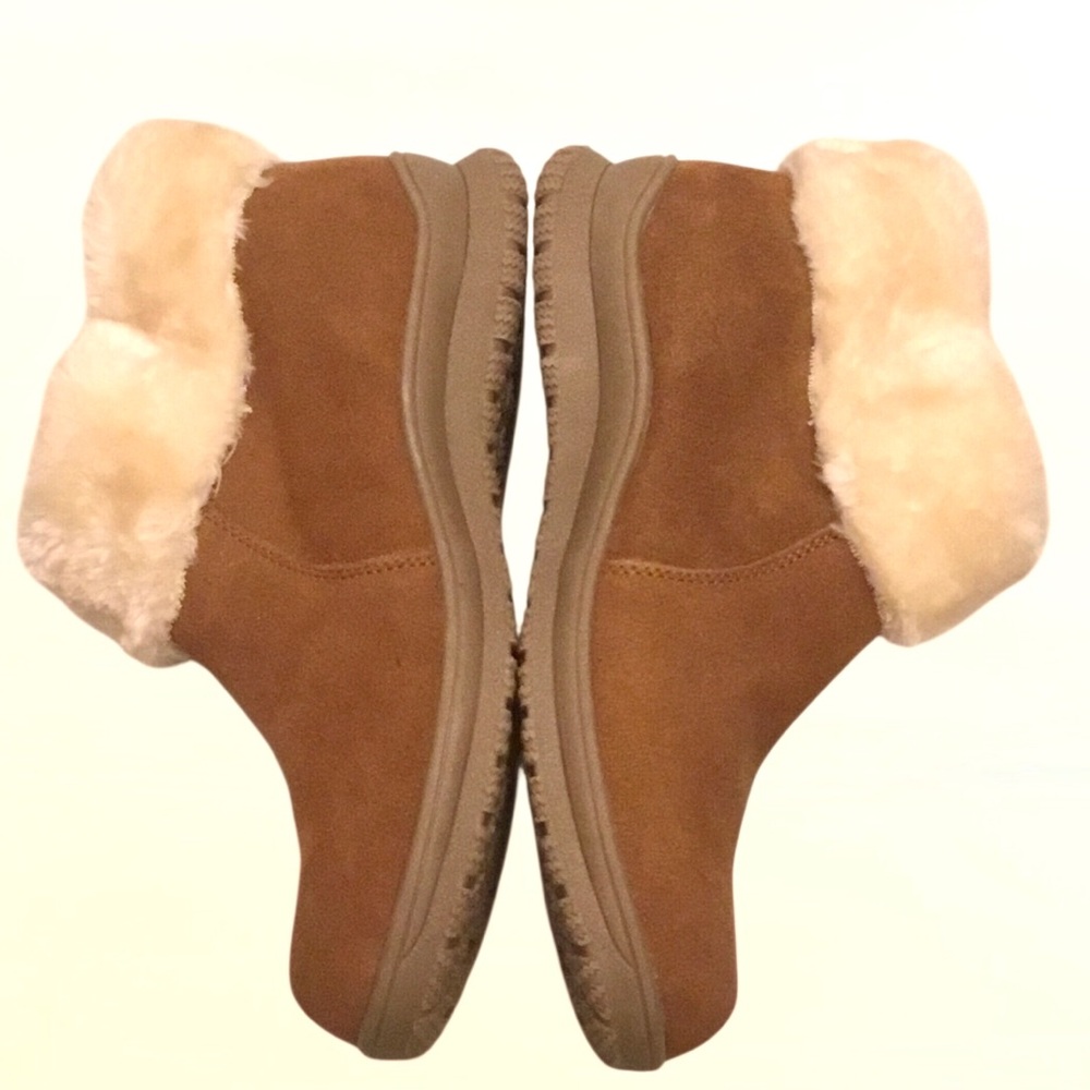 ๐ Minnetonka Brown Suede Faux Fur Moccasin Boot Size 10 Water/Stain Resistant - Picture 6 of 13